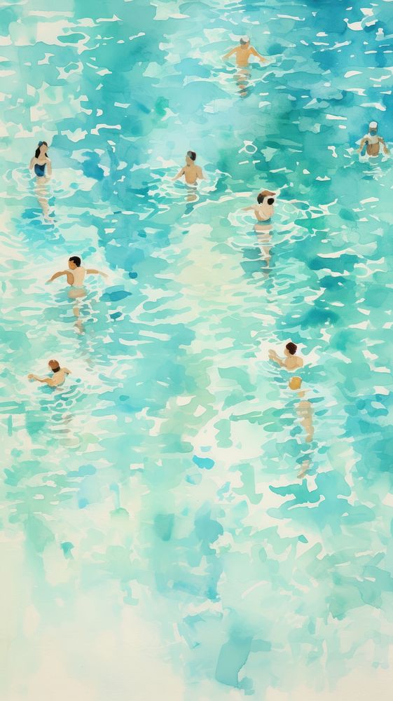 Watercolor of a swimming pool outdoors backgrounds reflection.