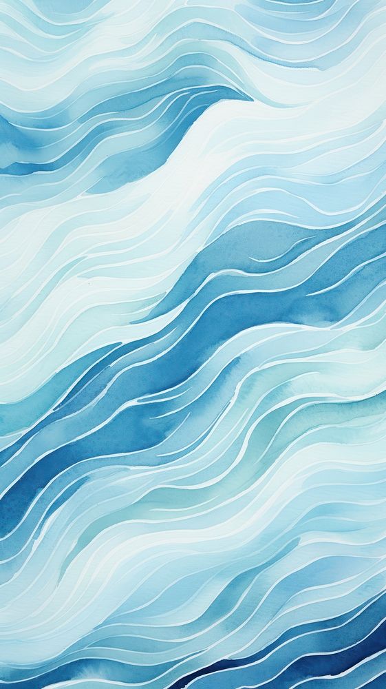 Watercolor of a wave turquoise pattern texture.