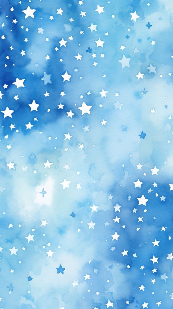 Watercolor of blue stars pattern texture backgrounds.