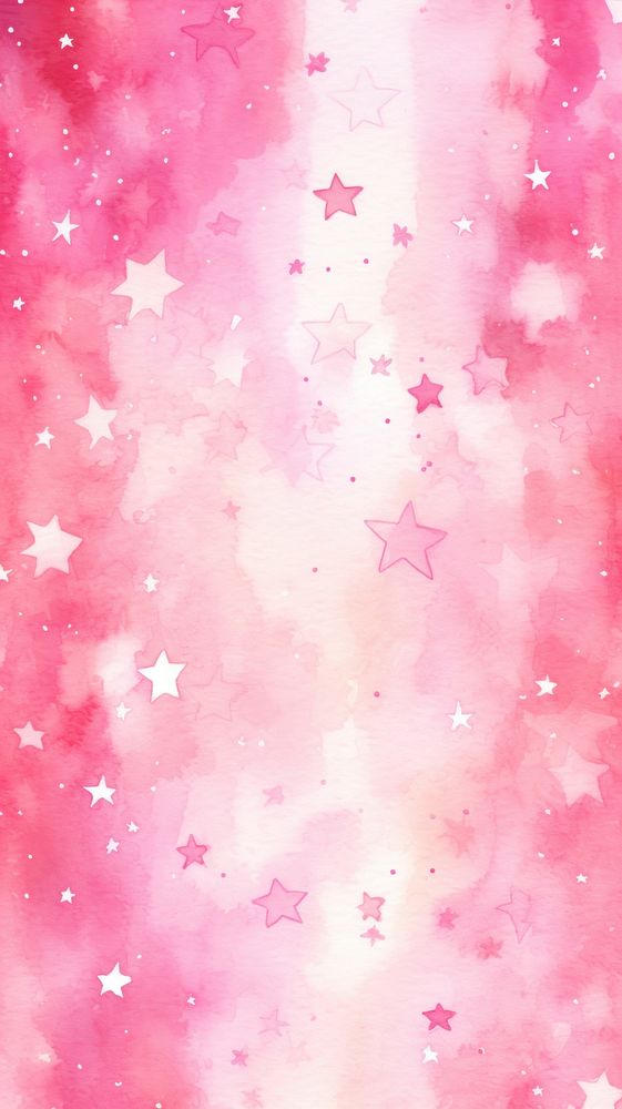 Watercolor of pink stars pattern texture backgrounds.