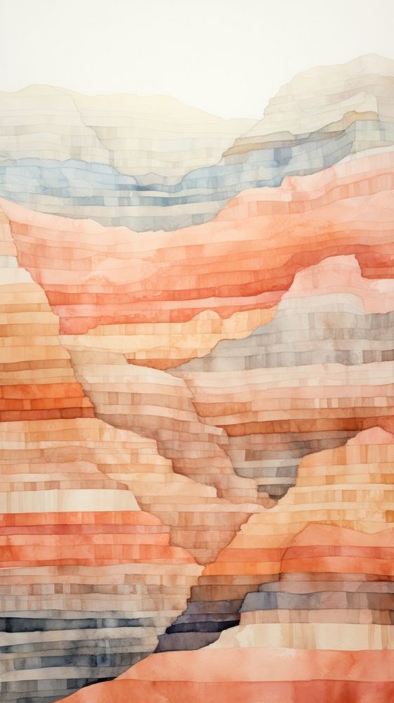 Watercolor of the grand canyon painting pattern texture.