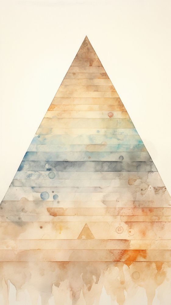 Watercolor of the great pyramid pattern wood architecture.