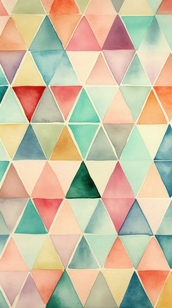 Watercolor of triangle pattern texture backgrounds.