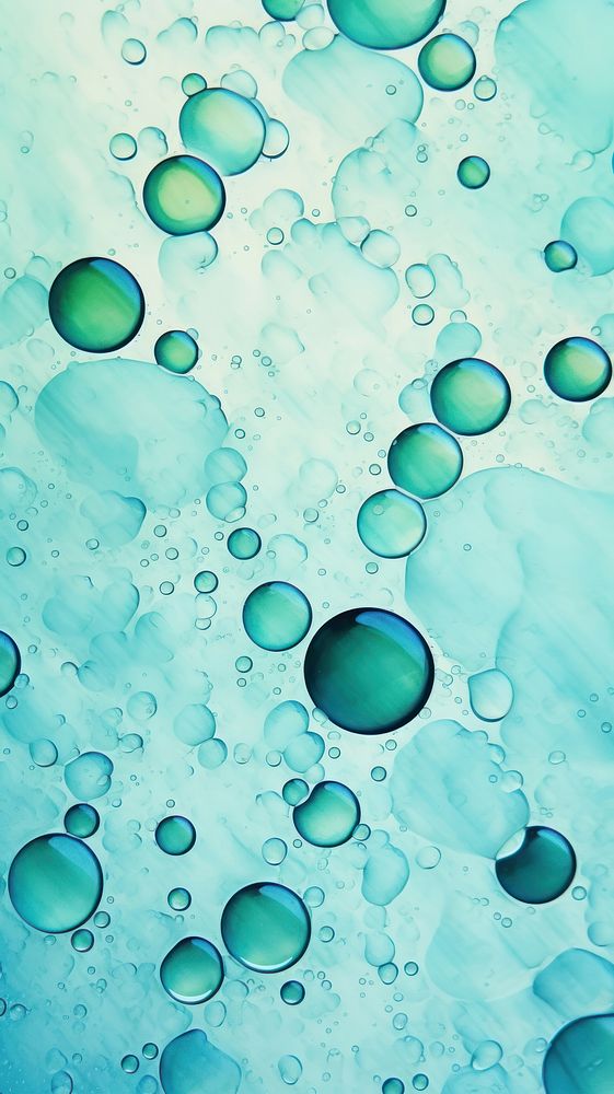 Watercolor of water droplets turquoise outdoors pattern.