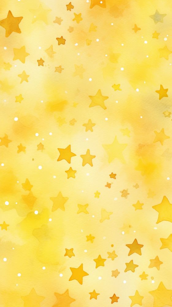 Watercolor of yellow stars pattern texture backgrounds.