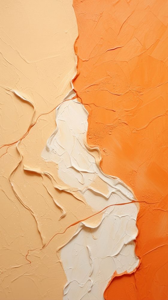 Orange pastel plaster paint wall. AI generated Image by rawpixel.