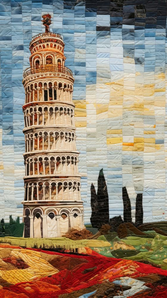 Leaning tower of pisa architecture landscape building.