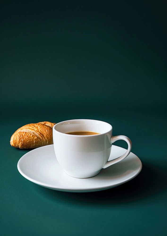 Coffee cup mockup bread saucer drink.