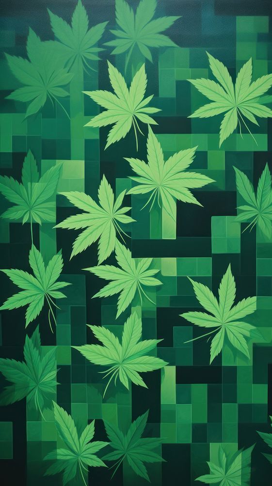 Cannabis pattern plant green leaf.