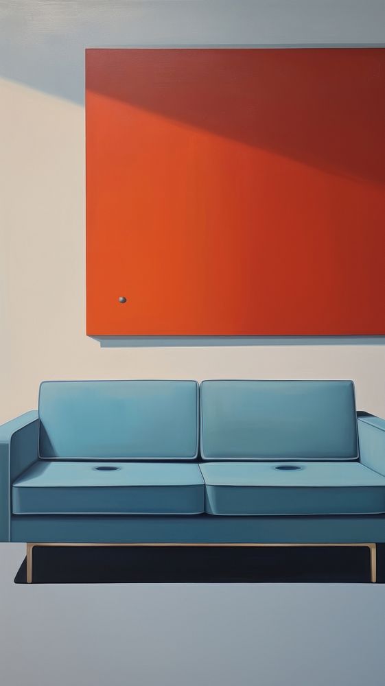 Modern interior painting architecture furniture.