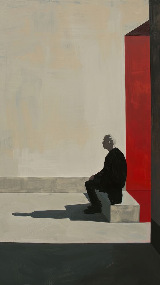 Man sitting painting adult art.