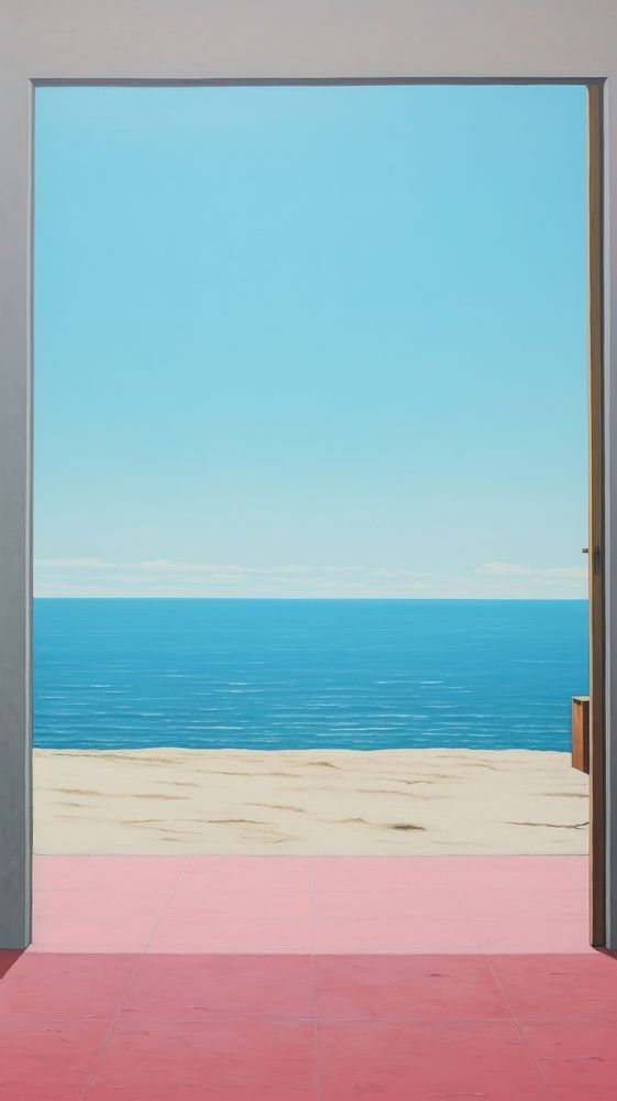 Summer in beach horizon ocean door.