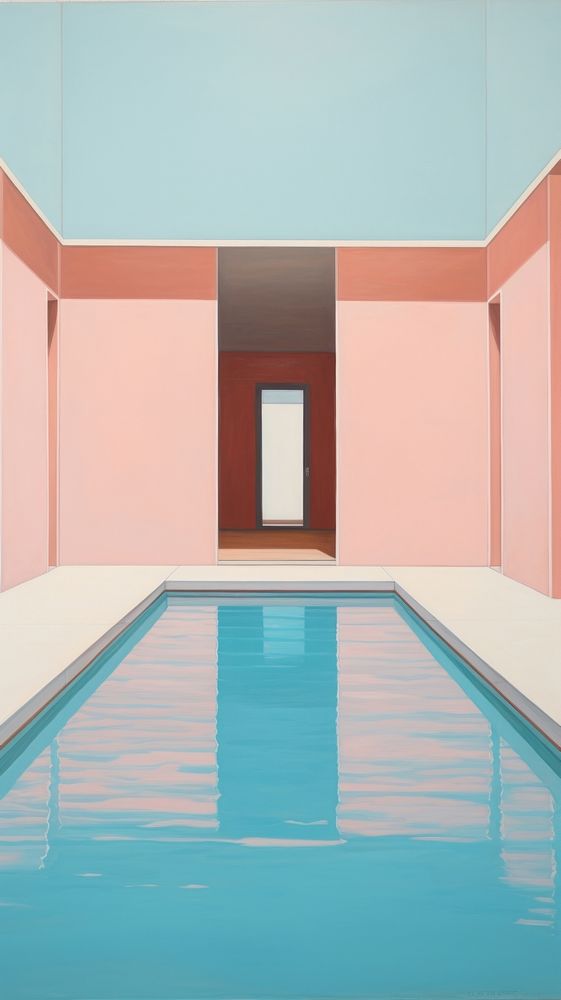 Swimming pool painting architecture reflection.