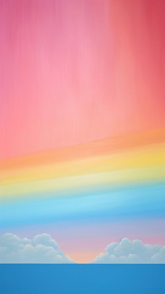 Rainbow with sky painting outdoors horizon.