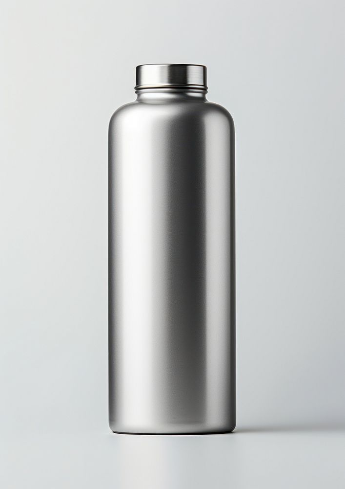 Oil tin stainless bottle  cylinder gray container.
