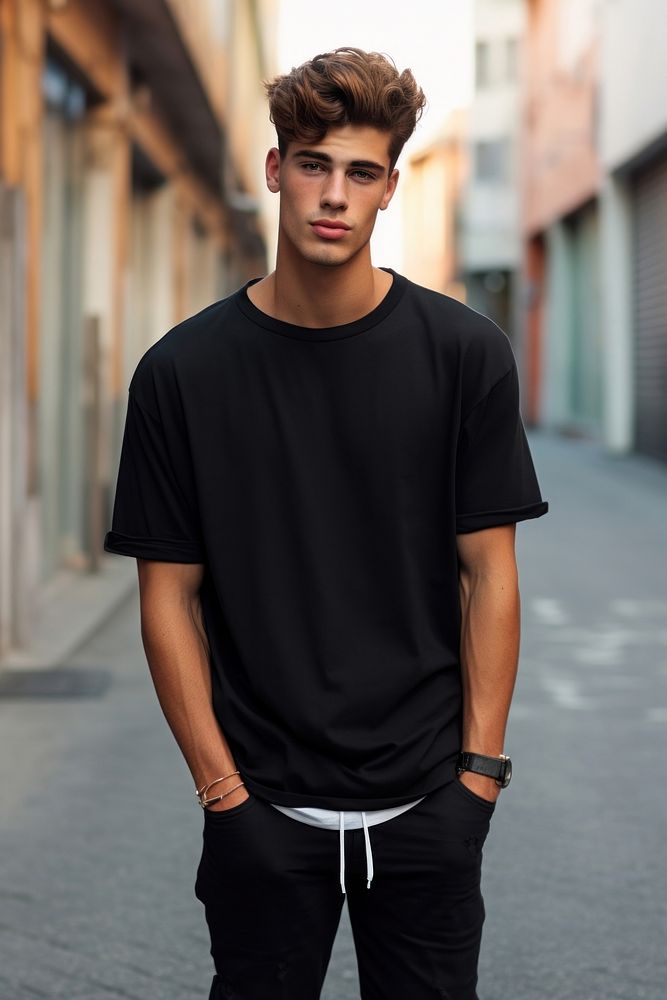 T-shirt fashion sleeve black.