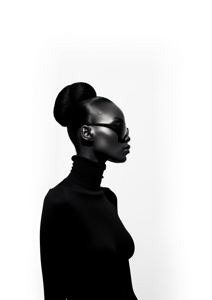 A black skin woman photography silhouette portrait.
