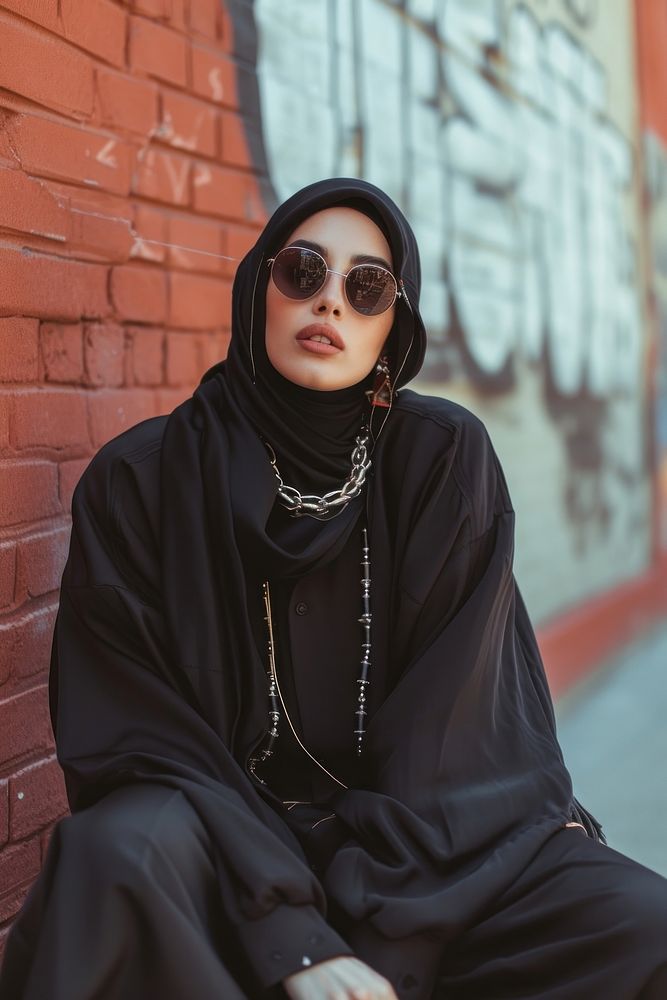 Middle Eastern woman necklace portrait fashion.