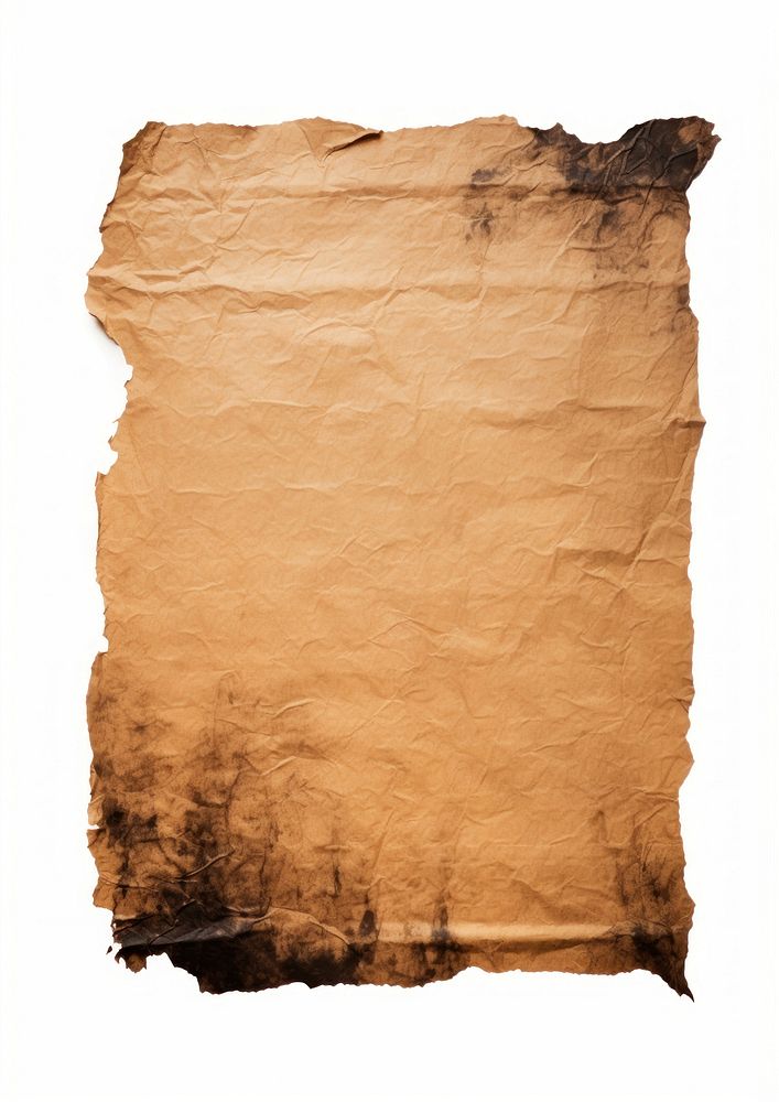 Kraft paper with burnt backgrounds document text.
