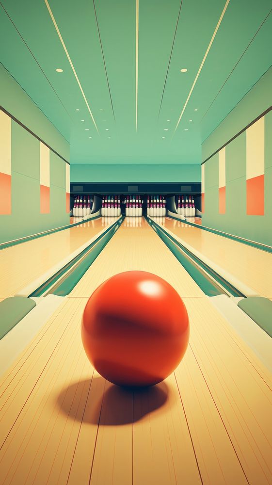 Retro film of a bowling sports ball architecture.