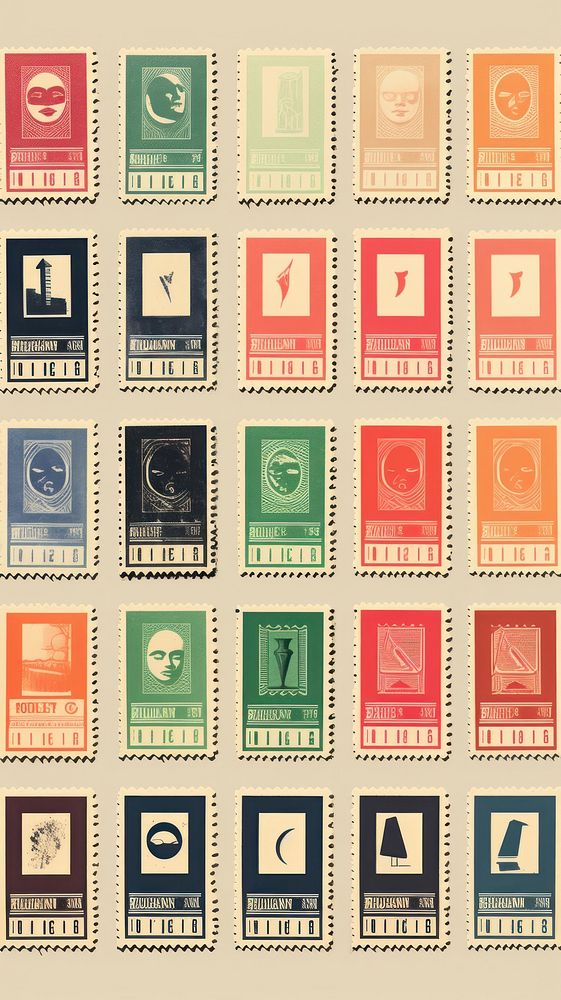Retro film of stamps backgrounds repetition variation.