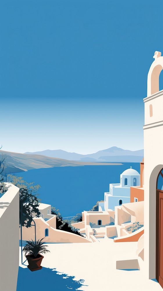 Retro film of Santorini architecture building house.