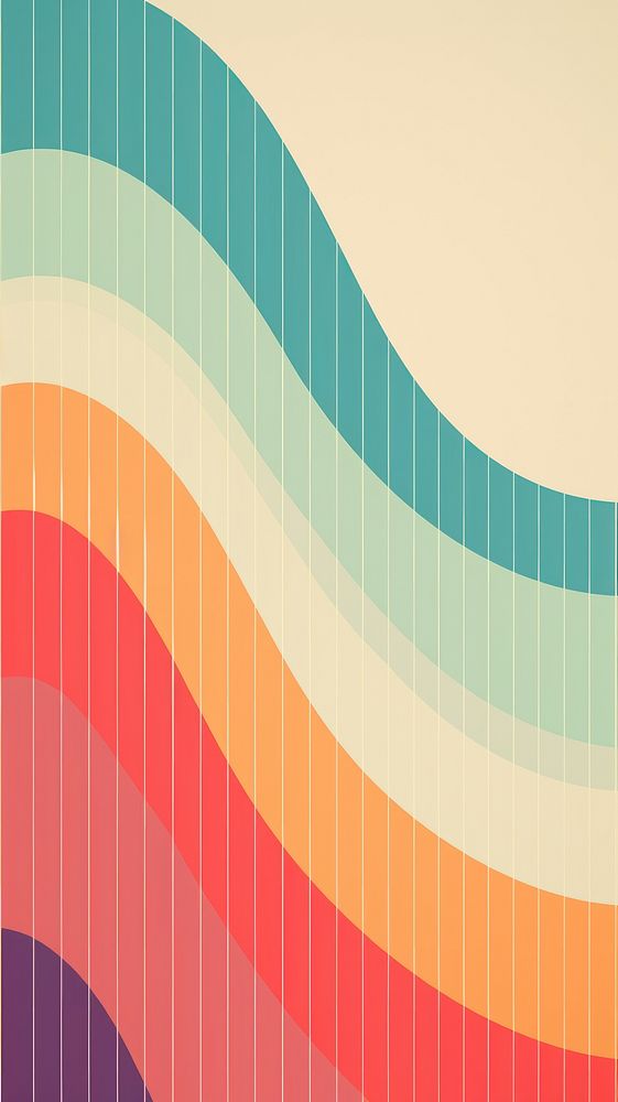 Retro illustration of curve lines art wall architecture.