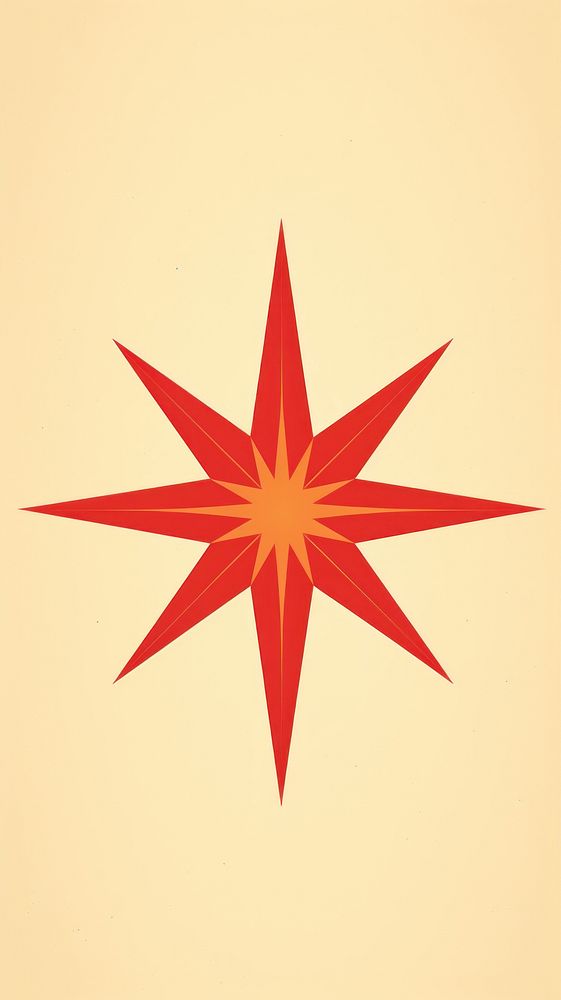 Retro illustration of a star symbol logo christmas.