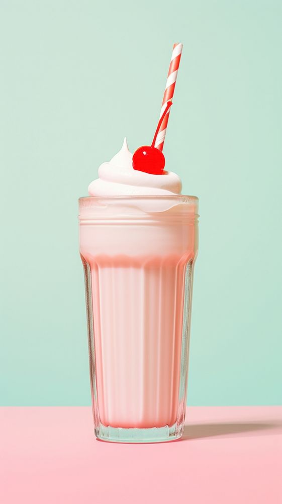 Retro photography of a milkshake smoothie dessert drink.