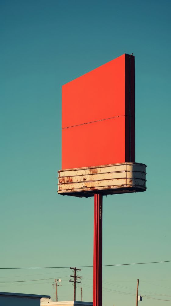Retro photography of a billboard advertisement architecture advertising.