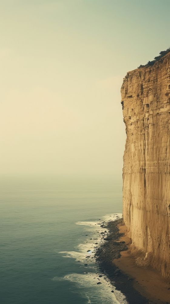 Retro photography of a cliff landscape outdoors nature.