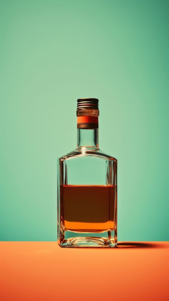 Retro photography of an alcohol perfume bottle whisky.