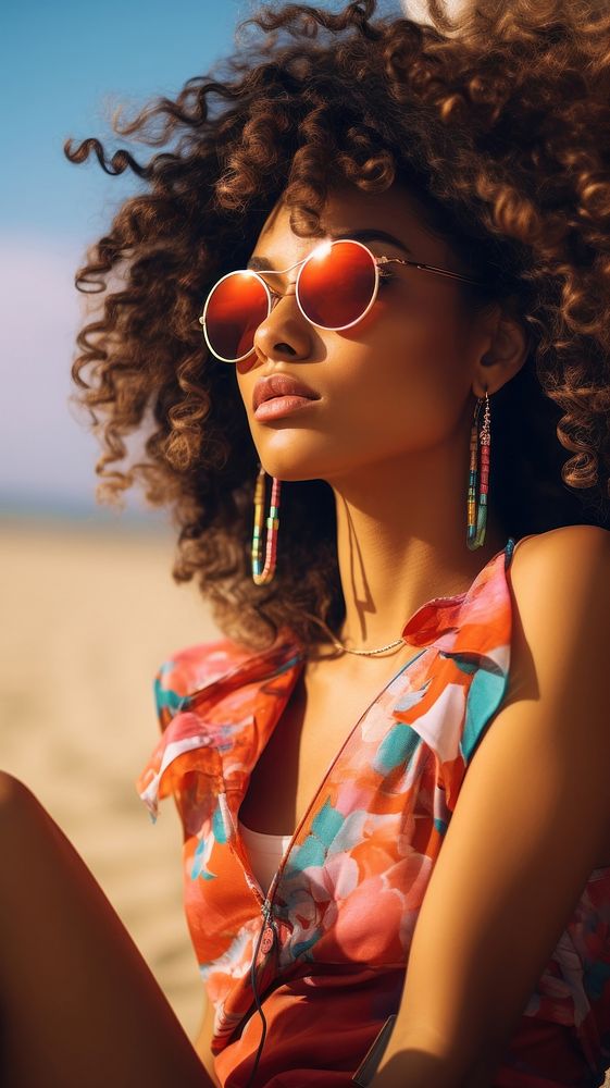  Tan skin woman sunglasses portrait summer. AI generated Image by rawpixel.
