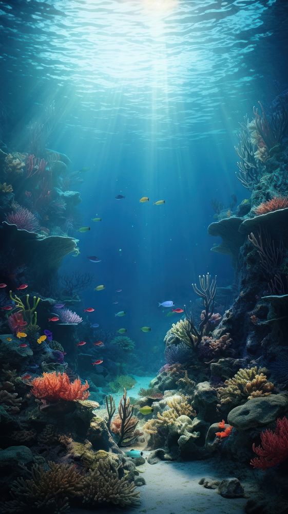  Fantasy undersea background underwater outdoors nature. AI generated Image by rawpixel.