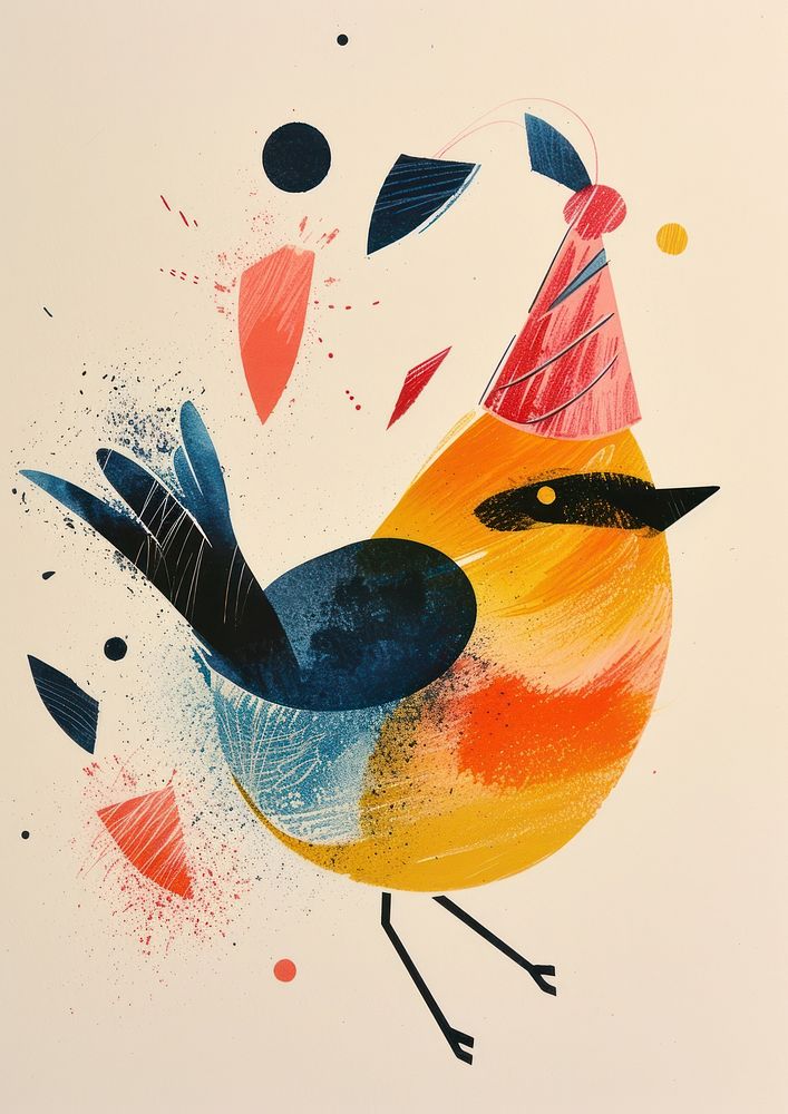 A bird art painting drawing.