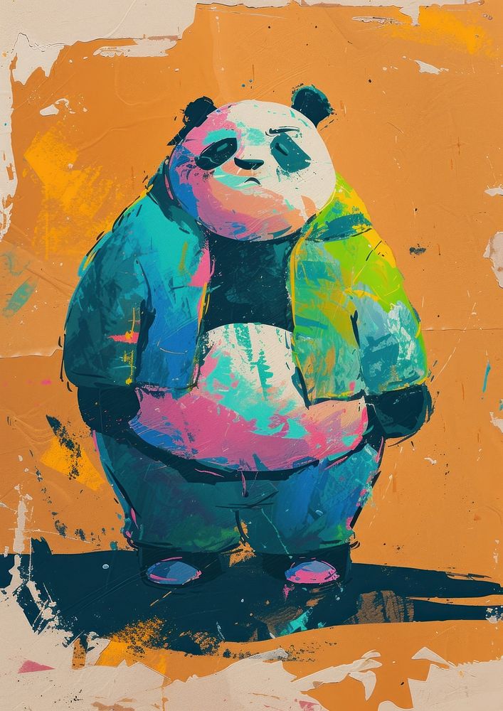 Panda painting bear art.