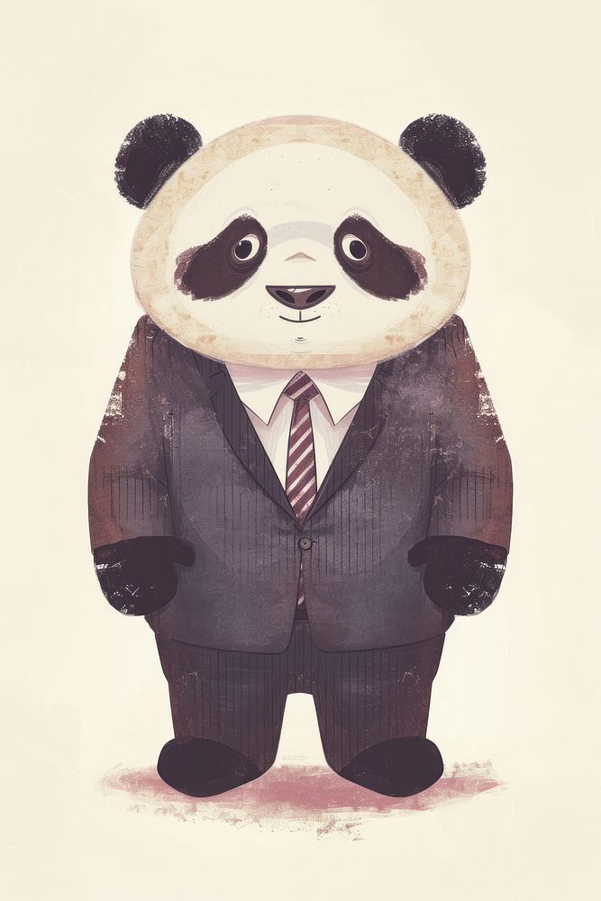 A panda business person mammal bear cute.
