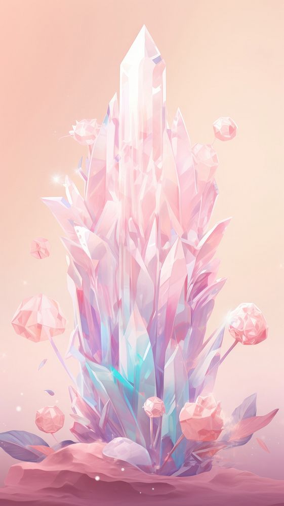 Crystal plant art accessories.