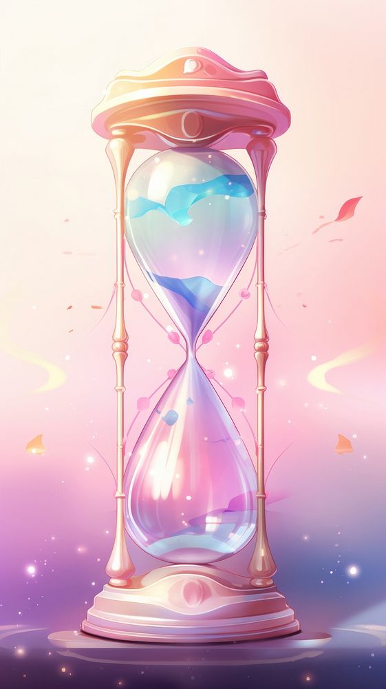 Hourglass deadline purple clock.