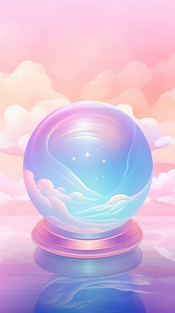 Crystal ball sphere art reflection.