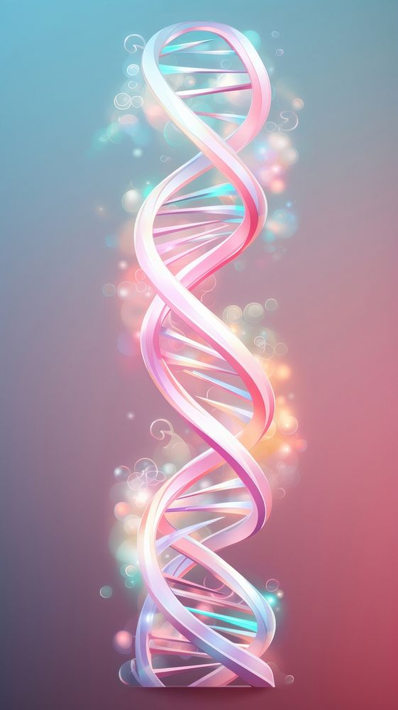 DNA light art illuminated.