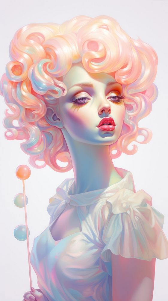 Lollipop portrait wig art.