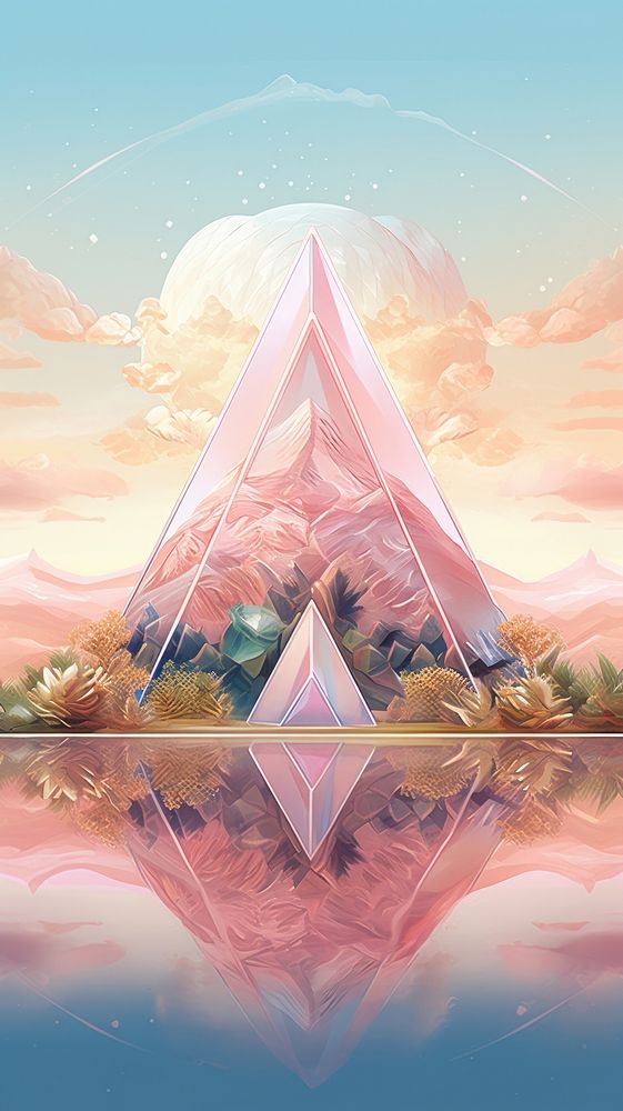 Pyramid art tranquility reflection.