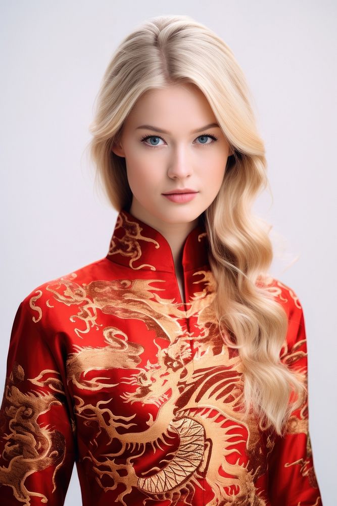 Chinese woman dress portrait fashion. AI generated Image by rawpixel.