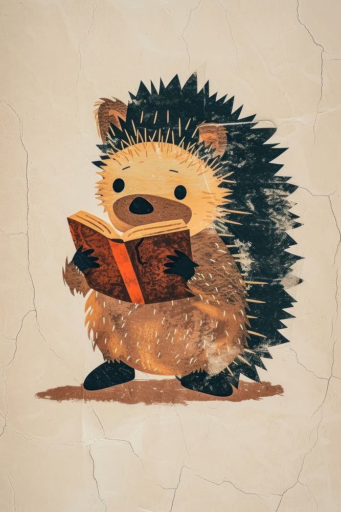 A hedgehog student book art publication.