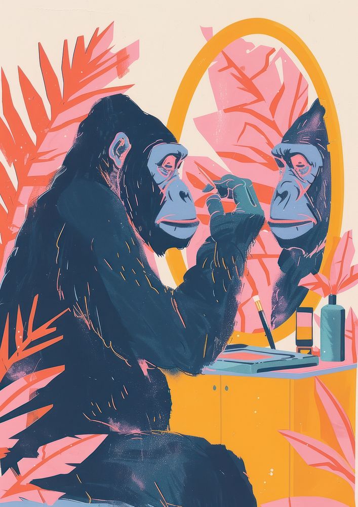 Animal ape art painting.