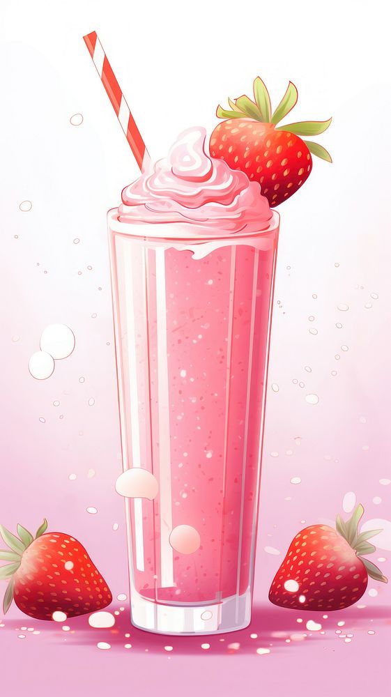 Strawberry smoothie milkshake fruit drink.