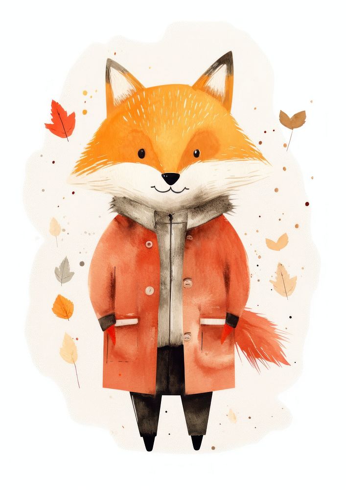 Fox wearing Autumn outfit animal mammal coat.