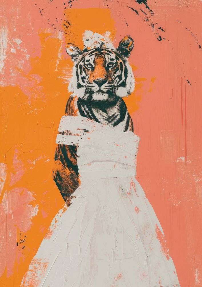 Tiger art painting wedding.