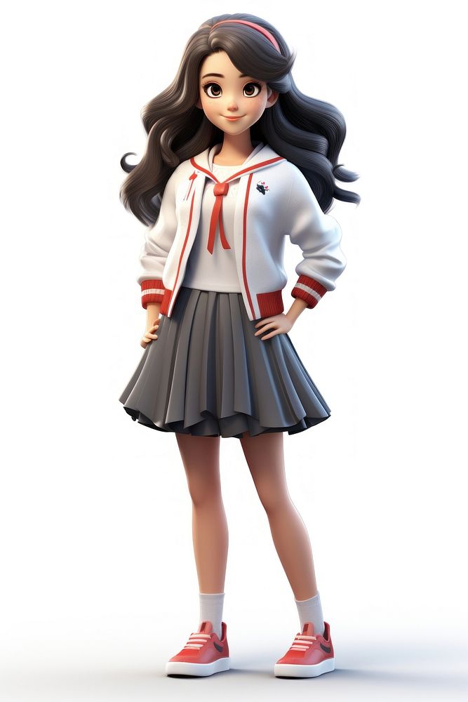 Korean girl cartoon skirt doll. AI generated Image by rawpixel.